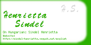 henrietta sindel business card